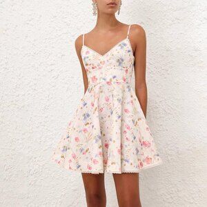 Zimmermann Lucky lace-trimmed floral-print linen mini dress